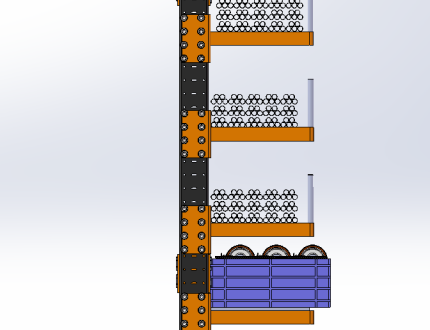棒料存储单立柱牛腿货架